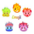 Emoji Lights stickers express different emotions, different colors for social networks and messengers